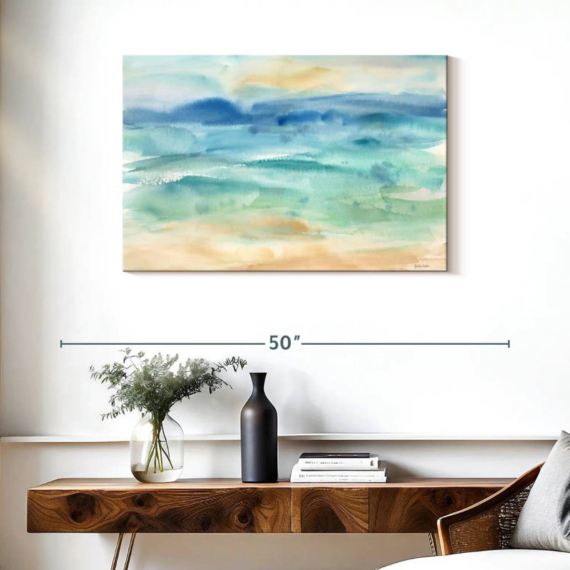 Paysage marin abstrait I, H 24 po x l 36 po