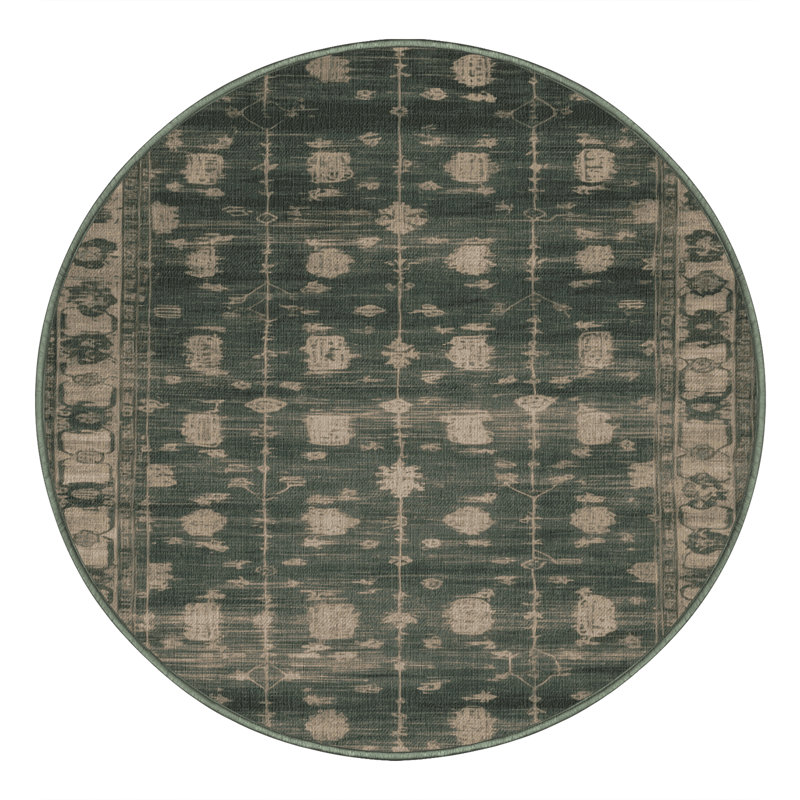 Tapis vert lavé à la machine, Rond 3 pi