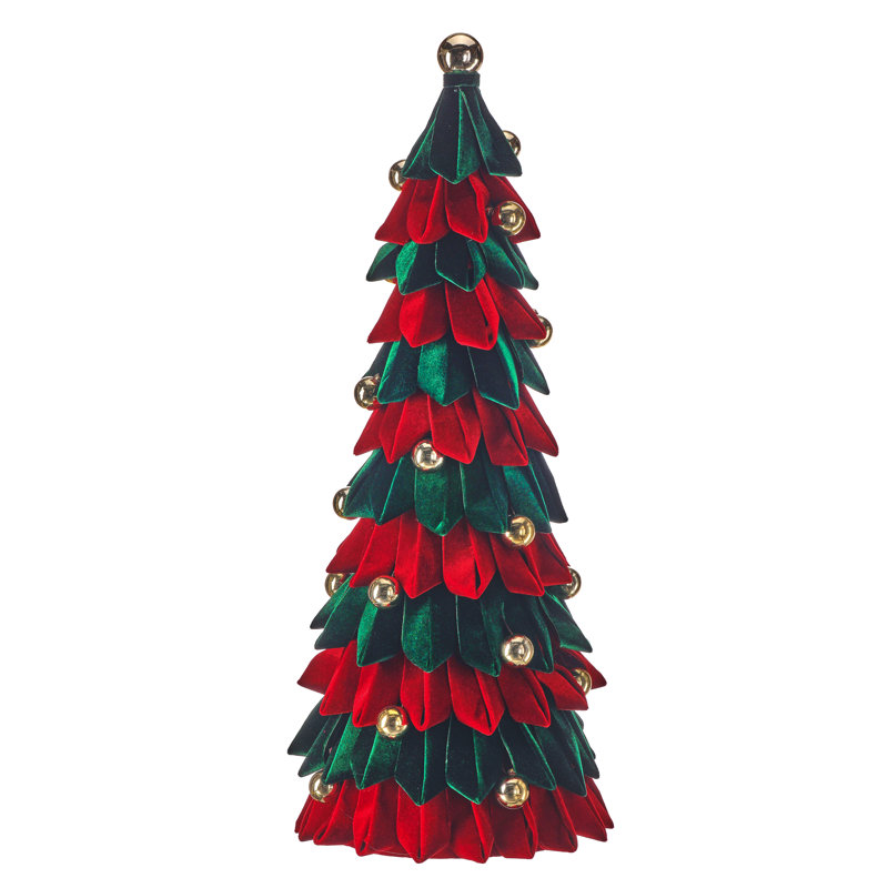 Arbre en velours avec boucles, H 28 po x l 10,5 po x P 10,5 po