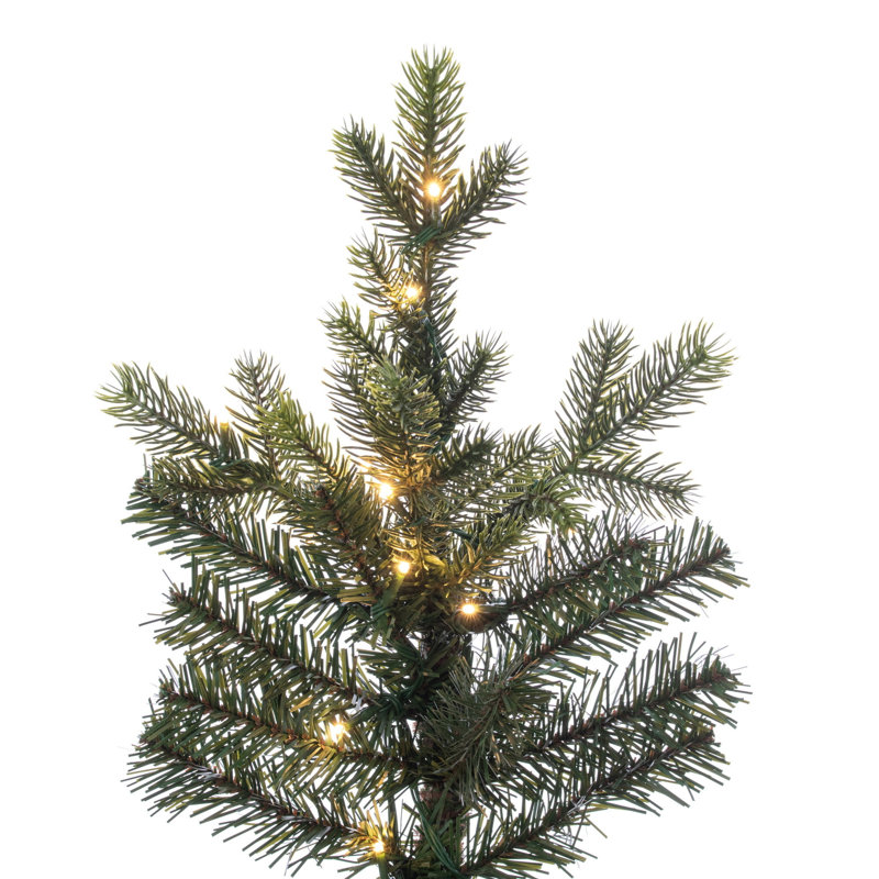 Sapin de Noël artificiel mince avec lumières DEL coaxiales 6 lumières à faible tension 3mm, 7.5"