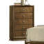 Mobilier de chambre à coucher style transitionnel 1 pièce avec 5 tiroirs en queue d'aronde et boutons en métal finition noyer