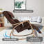 Fauteuil à bascule relaxant avec massage complet et pression d'air confortable, fauteuil de détente avec coussin en coton brun