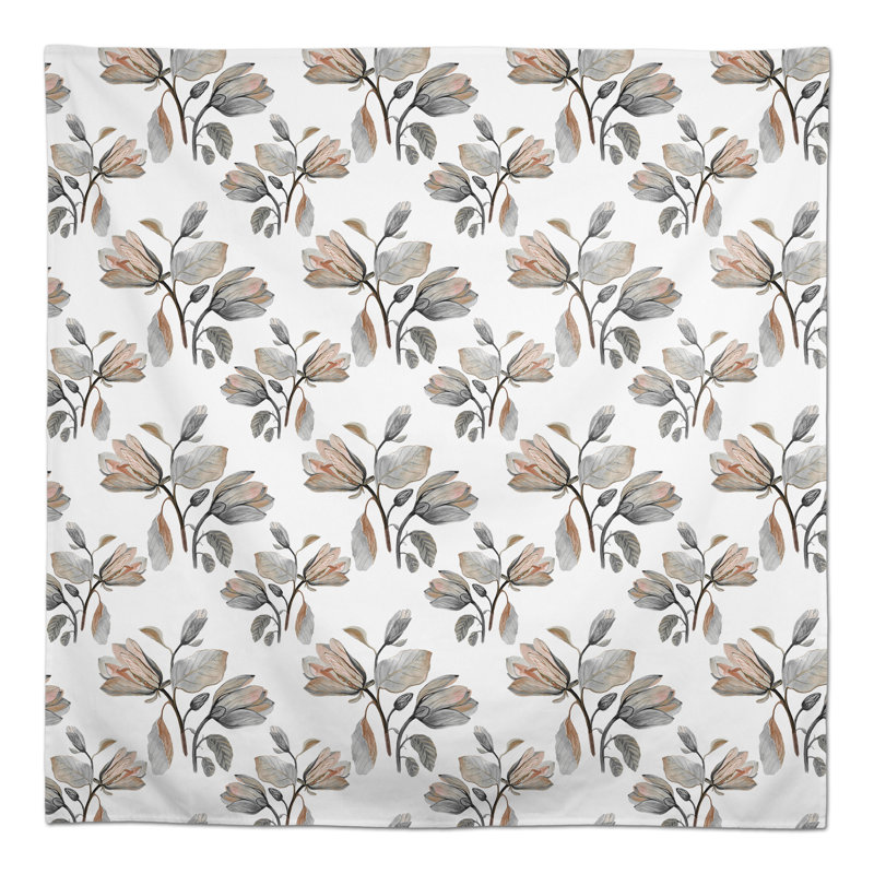 Nappe Watercolor Floral Blossoms, gris