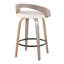 Tabouret de comptoir à hauteur fixe avec pivot en bois et similicuir élégant avec repose-pieds rond en métal - ensemble de 2