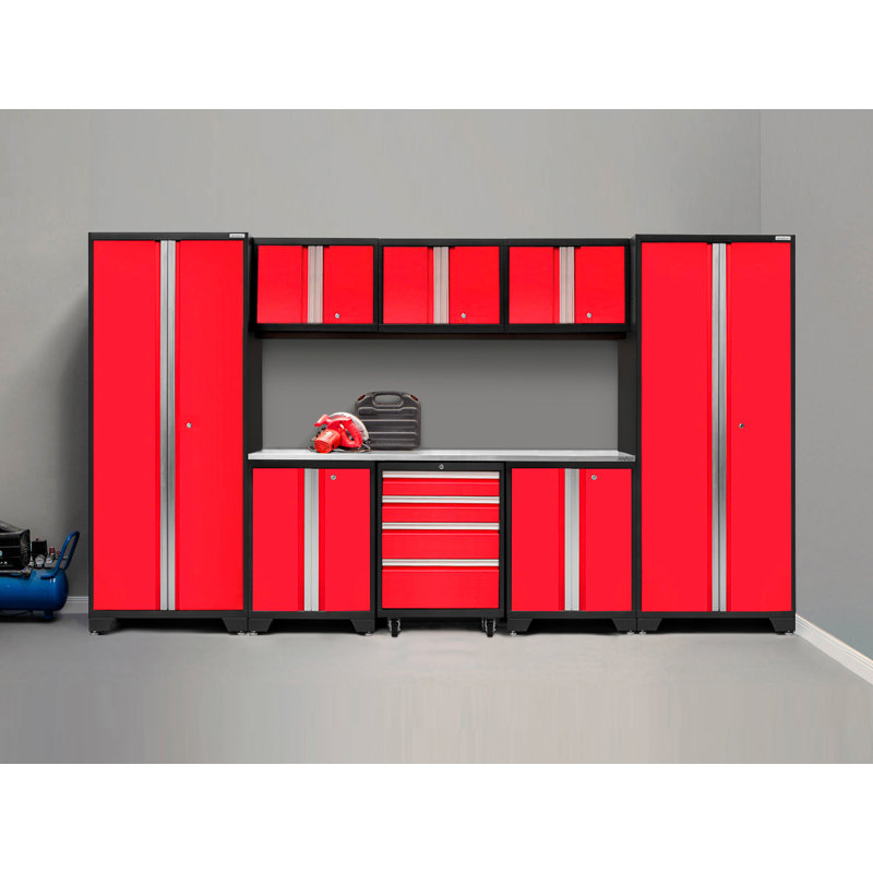Armoire de rangement Bold Series, Rouge, Acier inoxydable, Eight Cabinets