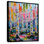 Reproduction d'art sur toile rose et orange