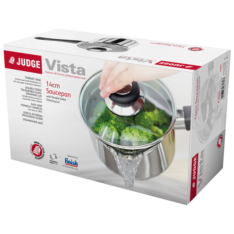 Vista Stainless Steel Saucepan with Lid, 1 L