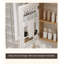 Meuble-lavabo en métal crème avec lavabo en céramique et miroir