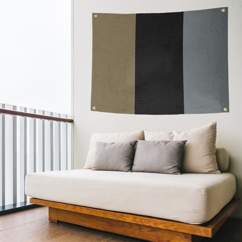 Tapisserie de polyester Anaheim, H 50 po x l 59 po x P 1 po, Doré métallique / noir / argent