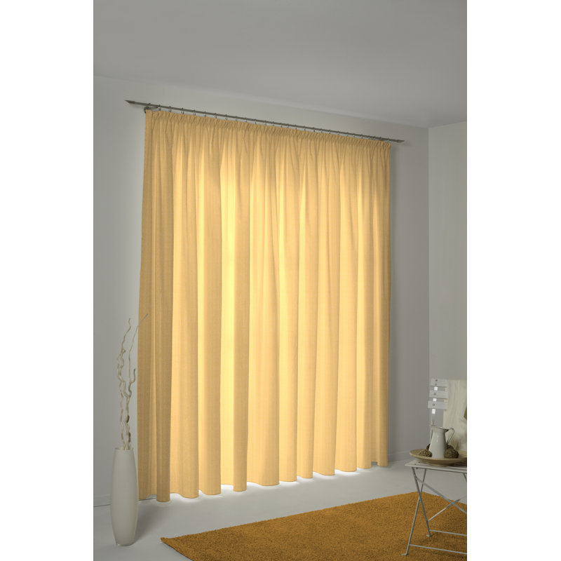 Salguero Pencil Pleat Opaque Curtain, Mango, 145cm Width x 225cm Drop