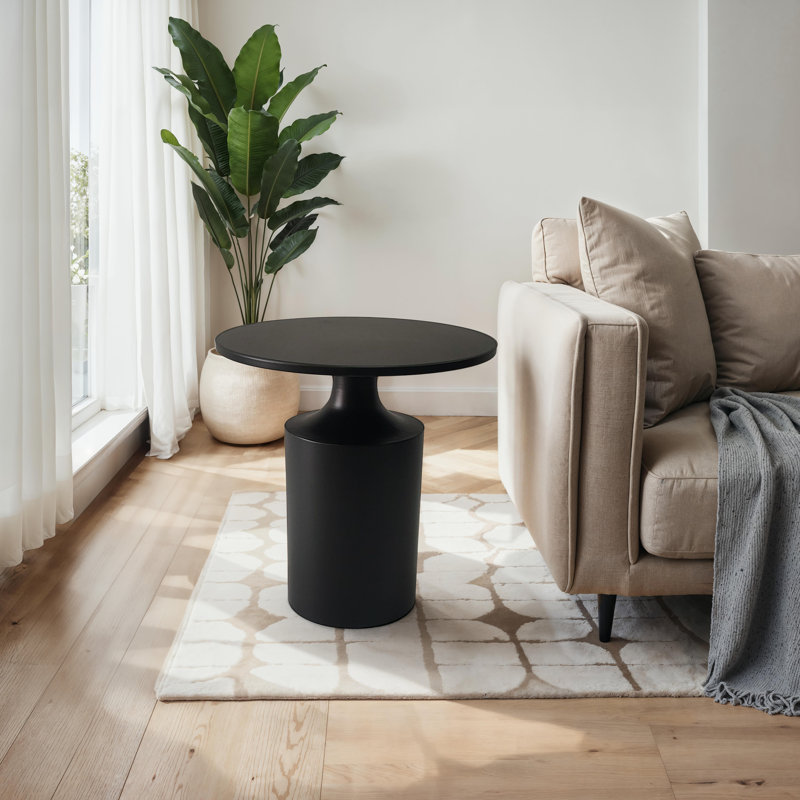 Table de bout à piédestal Athanasios, Noir