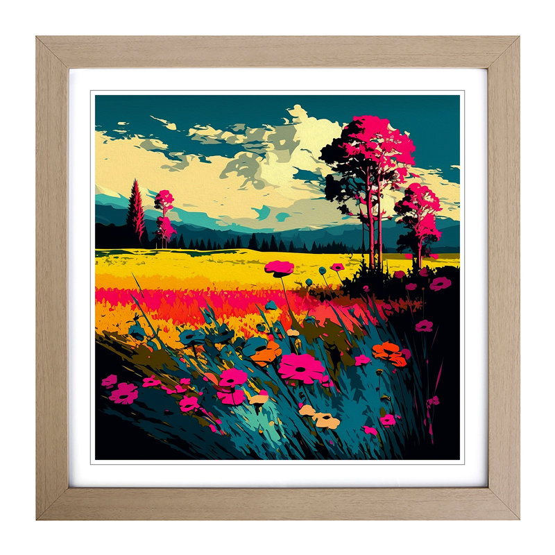 Meadow Pop Art - Framed Print, Oak