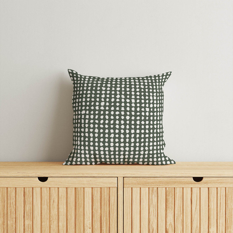 Coussin décoratif Grunge Row, H 20 po x l 20 po, Chimichurri / pois verts