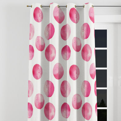 Rideau à paillettes filles pour chambre à coucher - Rideau à œillets à pois rose ludique - 1 panneau