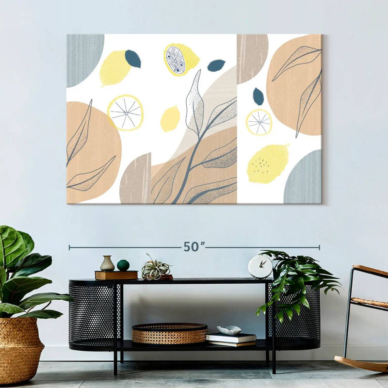 Boho Botanical Lemons, 34" H x 51" W