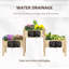 Raised Garden Bed - 3 Planter Boxes Elevated Wooden Stand For Veggies, Herbs, Blooms Natural Solid Wood Drainage 3 Box Plant Frame