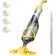 Cordless Handheld Vacuum Pool Cleaner with Telescopic Pole for Pools/Spas/Hot Tubs, up to 18.5 GPM in Yellow