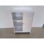 Armoire de salle de bain, support de rangement autoportant pour la cuisine, armoire de rangement au sol 23,62 po x 11,81 po x 31,5 po avec 1 armoire, 3 compartiments ouverts, tablettes réglables, blanc