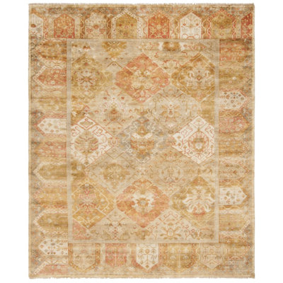 Oushak Oriental Hand-Knotted Wool Gold/Brown Area Rug