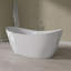Baignoire de trempage autoportante double 55 po x 28 po en acrylique lustré blanc avec drain escamotable