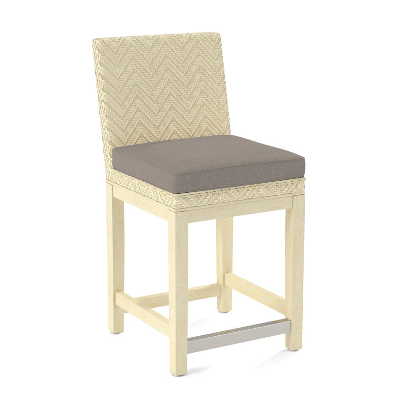 Upholstered Stool, Celery Finish, Eggshell Crypton Performance; 0884-93