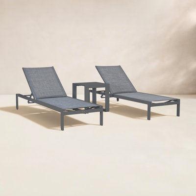 Evelyne 77" Long Reclining Chaise with Table