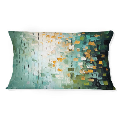 Superior Sun Abstract Ocean Blue and Gold - Coussin décoratif avec peinture abstraite