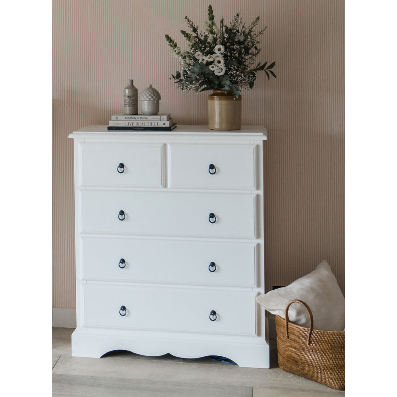 Chadarius 90cm W 5 - Drawer Chest of Drawers