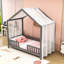 Lit House avec auvent et lattes-471680269