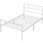 Modern Metal Bed Frame with Cross-design Headboard & Footboard-230473505-230473510