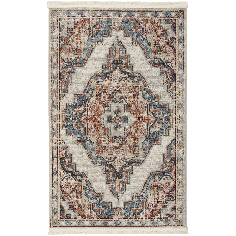 Tapis transitionnel traditionnel multicolore Merry Farmhouse, Rectangle 2 pi 2 po x 3 pi 9 po