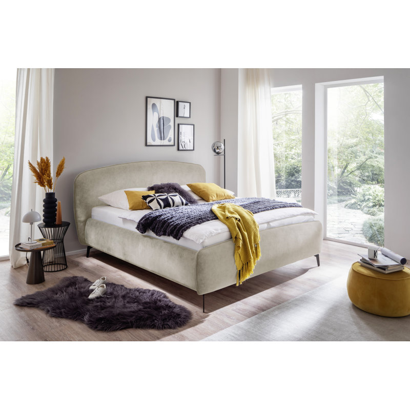 Asharia Upholstered Bed, 180 x 200cm, Beige