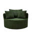 Fauteuil d'appoint pivotant surdimensionné avec revêtement moelleux et coussins décoratifs assortis - vert