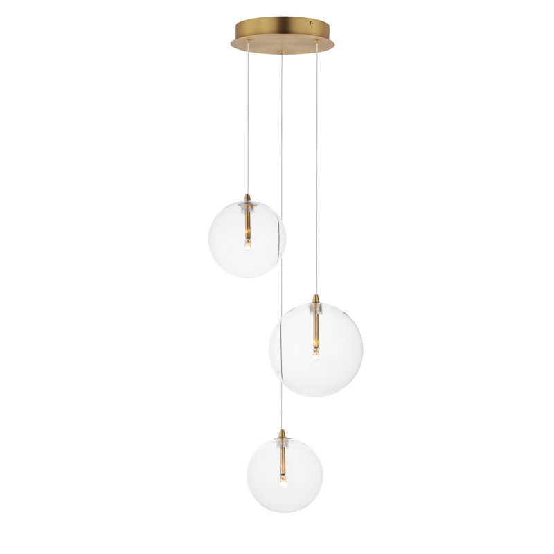 Global-Multi-Light Pendant, Natural Aged Brass