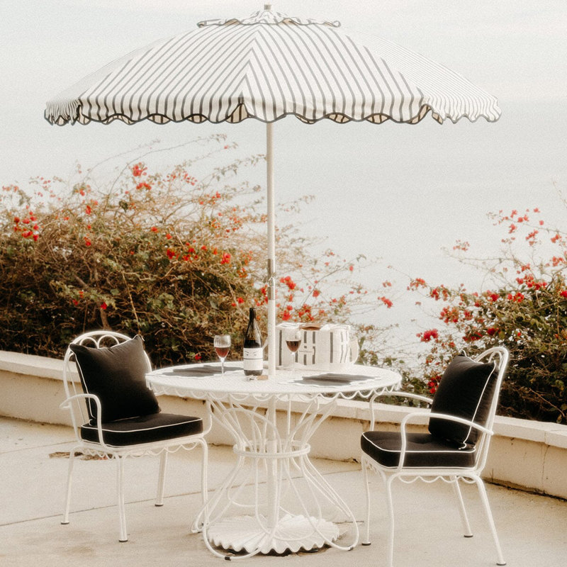 AL Fresco Dining Chair Cushion, Monaco Black Striped
