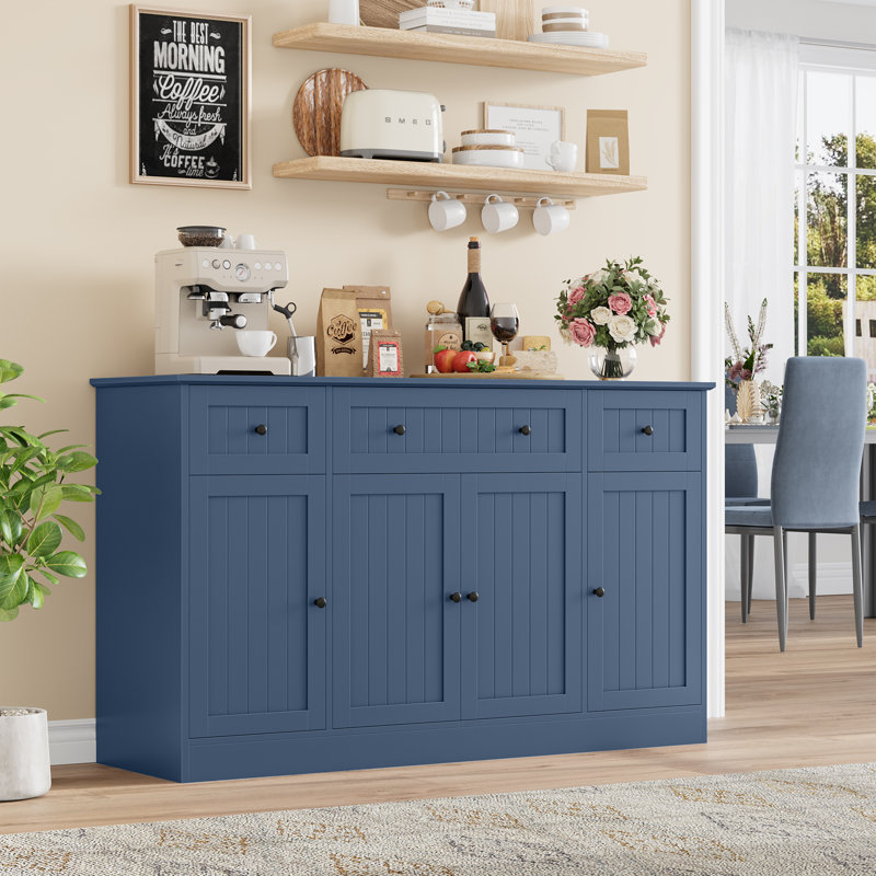 Buffet moderne 55,1 "avec tablettes réglables Arnolf, Bleu
