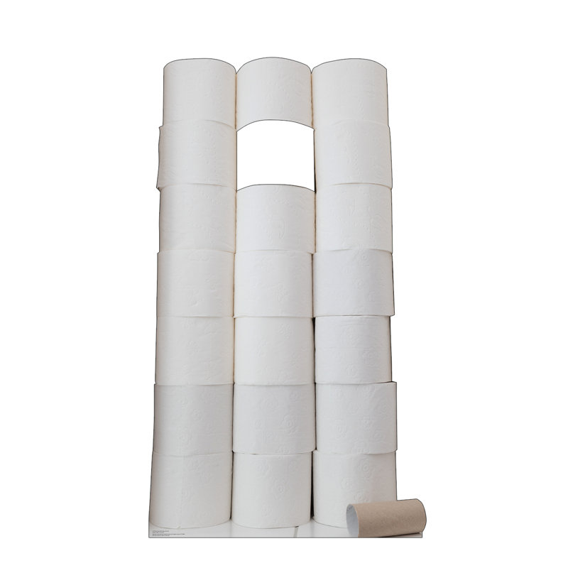 72'' White Cardboard Toilet Paper Standup Decor