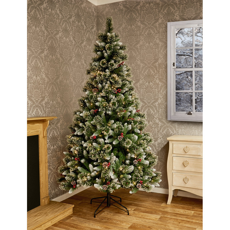 7ft Pre-lit Artificial Sugar Pine Christmas Tree with Stand