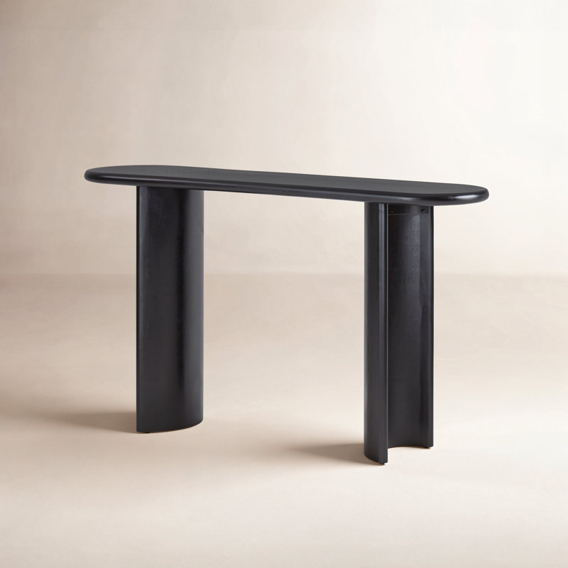 Paden 51'' W Solid Wood Console Table, Aged Black