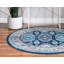Tapis bleu à motif géométrique Dota-1581604804