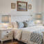 Ensemble de 15 lampes de table décoratives en verre, base blanc laiteux avec abat-jour floral bleu sarcelle pour chambre à coucher ou chambre de bébé