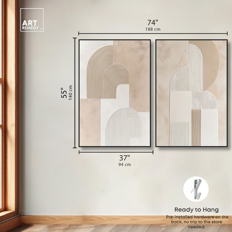 «Golden Luxe Glam Room Art», ensemble de 2 impressions sur toile par , H 55 po x l 37 po, Noir