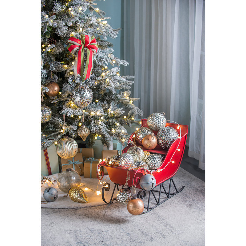 Ensemble de boules de Noël en verre, 4, H 4,7 po x l 4,7 po x P 4,7 po