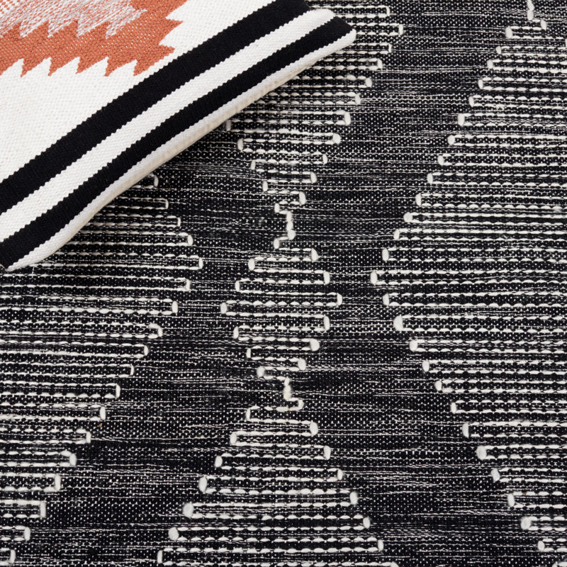 Tapis kilim en polyester fait à la main Arbe, Rectangle 4 pi x 6 pi