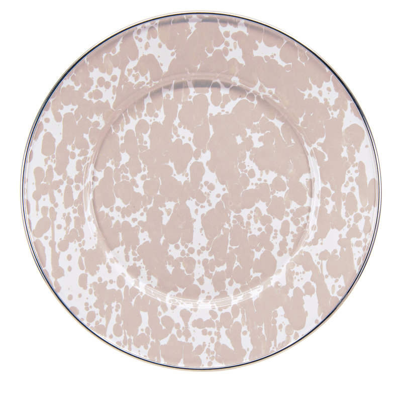Taupe Swirl Enamelware Salad/Dessert Plate