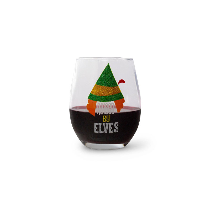 Verre à pied sans pied Buddy The Elf «Raised By Elves» | Peut contenir 20 onces