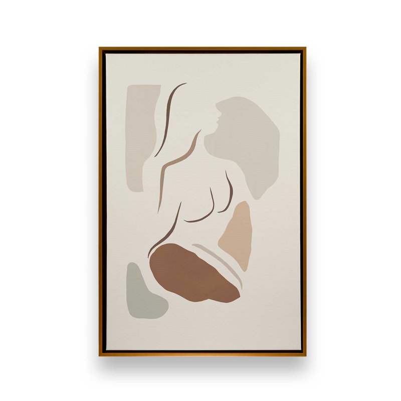 Soulful Contours, H 30,75 po x l 20,75 po, Cadre flottant or poli