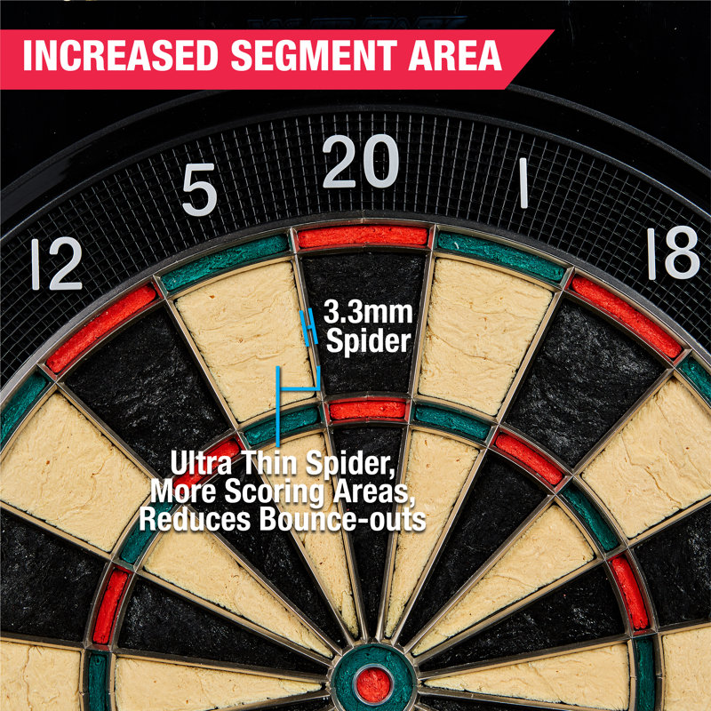 BristleSmart Black Electronic Dartboard Cabinet with LED Scoreboard