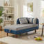 Canapé de rangement 65 po en polyuréthane bleu marine et velours gris clair-106471760-106471763