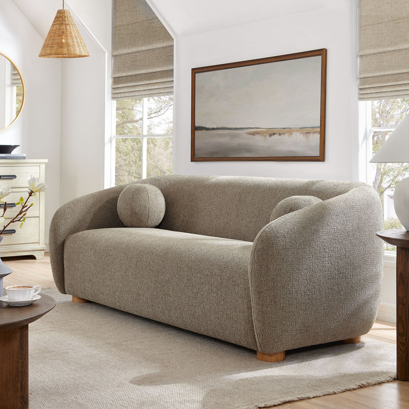 Holland 85" Chenille Fabric Sofa, Taupe